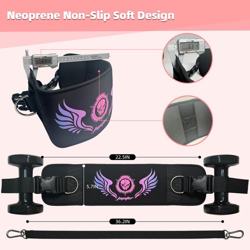 Jupiter 2-in-1 Hip Thrust Belt for Women & Men – Heavy Duty Glute Workout Equipment for Dumbbell, Kettlebell & Plate Exercises – Supports 300 lbs – Weighted Dip Belt for Home & Gym Workouts(Purple)