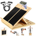 Extra Large Adjustable Wooden Slant Board - 15.7x20 Inches Calf Stretcher for Plantar Fasciitis & Ankle Rehab, Anti-Slip (220 LBS Capacity)