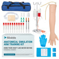 Alcedo Phlebotomy Practice Kit, Complete Venipuncture and Injection IV Practice Essentials, Realistic Training Arm with Stand & Carry Bag, Light Skin, for Medical Students & Educational Use Only
