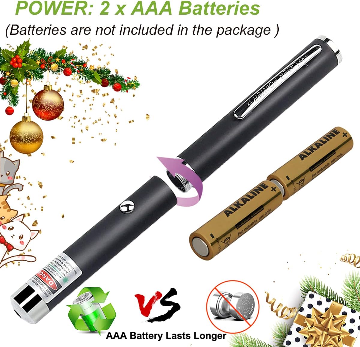XIMIBI Laser Pointer for Cats & Dogs - 3-Pack Indoor Training Toys for Pets | Engaging Chaser Set