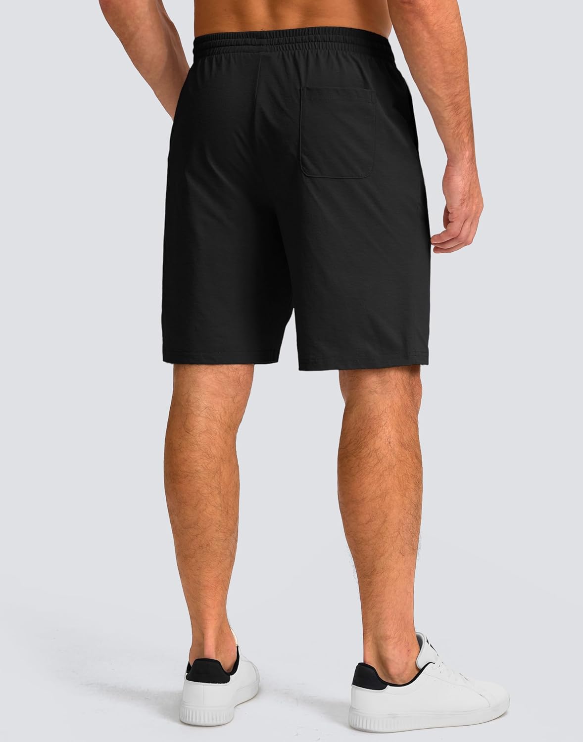 Pudolla Men's Lounge Shorts - Lightweight 9" Sweat Jersey with Pockets for Gym & Athletic Wear