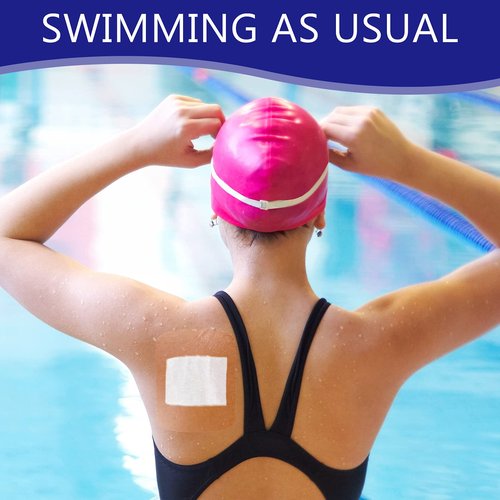 Nuanchu 100 Pieces Stretch Adhesive Bandages Large Waterproof Adhesive Dressing Bandages Transparent Protective Dressing Tape Film for Body Health(Square Style)