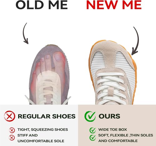 Barefoot Shoes | Women’s Casual Sneakers with Wide Toe Box - Lightweight, Breathable & Comfortable for Hiking & Walking