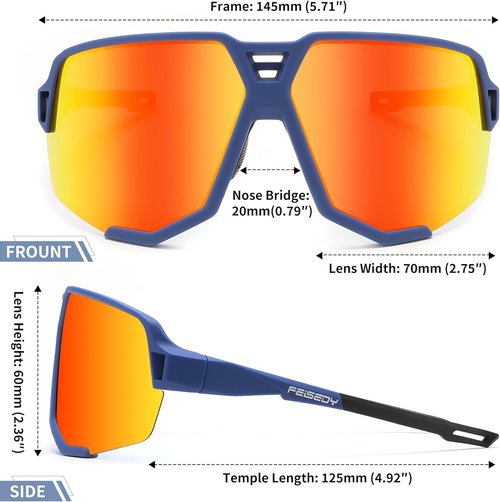 FEISEDY Polarized Cycling Sunglasses - Durable Sports Glasses for Men, Women & Youth | B0215