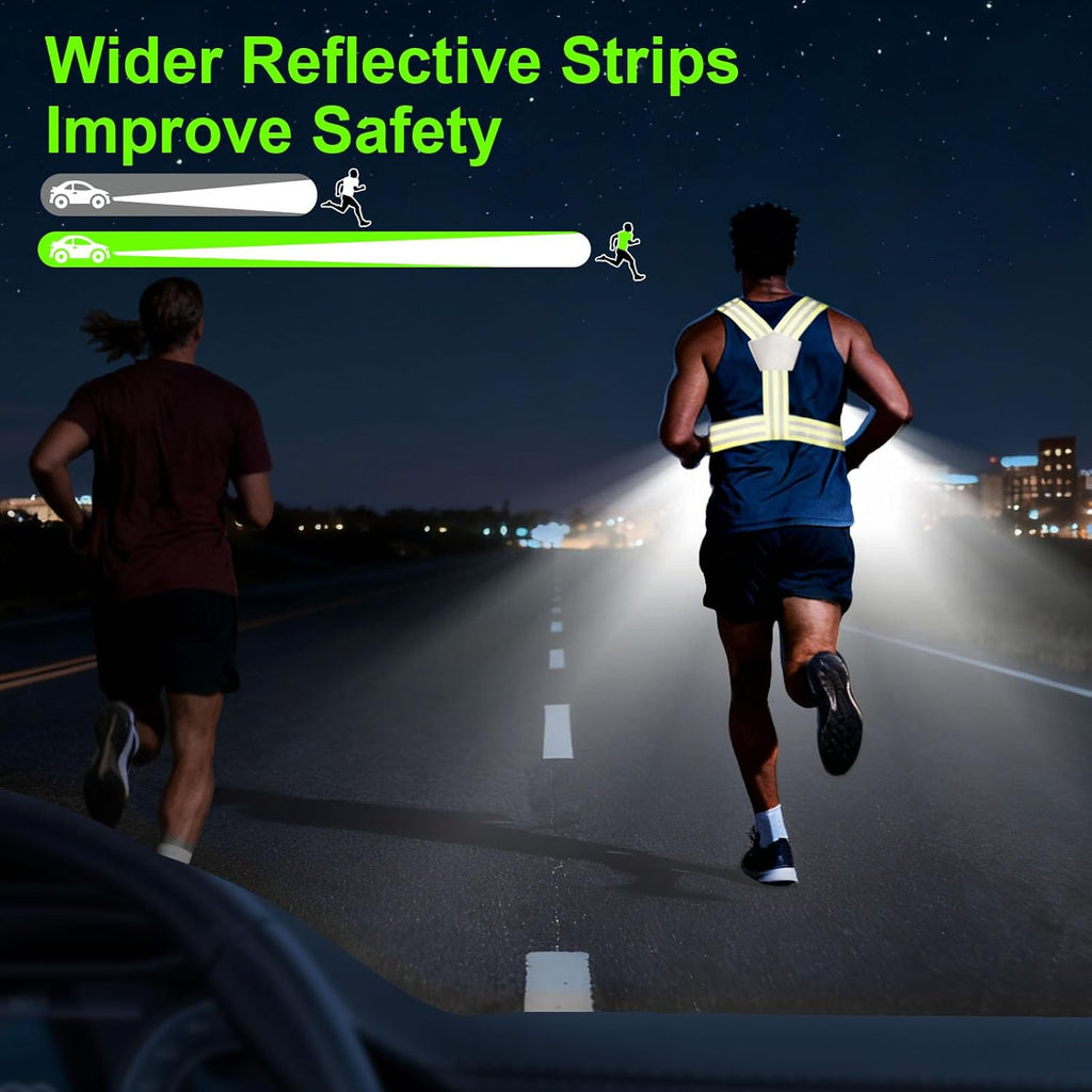 Skiennix Running Lights - Adjustable Reflective LED Chest Light for Night Safety | IPX4 Waterproof Gear