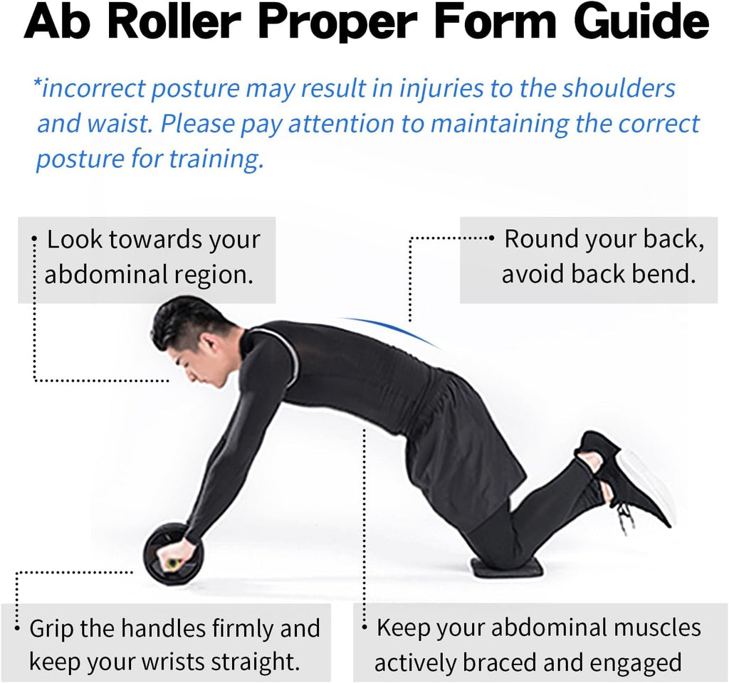 Skiennix Ab Roller Wheel - Silent Core Workout Equipment with Knee Pad | Lightweight Home Gym Tool for Men & Women
