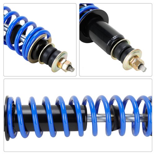 Roykaw Golf Cart Front/Rear Shock Absorber Kit Heavy Duty Coil Over Shocks Compatible with EZGO TXT/Medalist 1994-up Gas & Electric Models, 2 Packs, OEM# 70928-G01, 76418-G01, 70630-G01