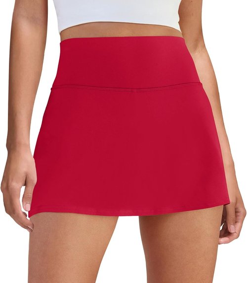 DLOODA Women's Tennis Skort - High Waisted Athletic Skirt with Pocket for Golf & Workouts | Mini Length