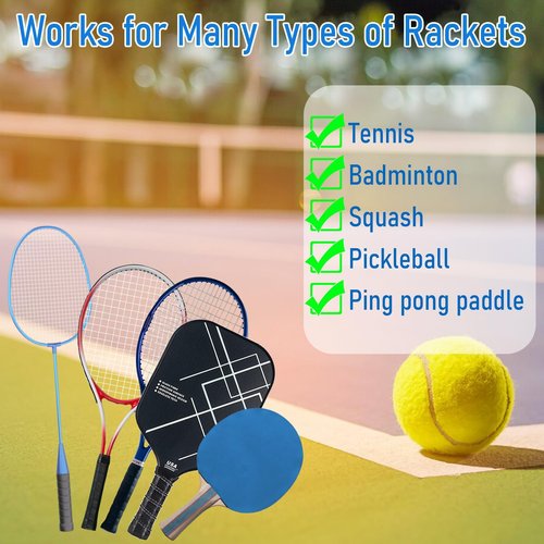 L LK SPORTS Tennis Racket Grip Tape, 6 Pack Precut Anti Slip Tennis Grip Tape, Absorbent Dry Feel Tennis Grips Overgrip for Tennis, Pickleball Black