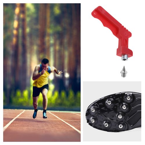 SING F LTD 30PCS 7mm Track Shoe Spikes with Spike Wrench Replacement Steel Spikes for Sports Shoes Long Jump Track and Field Sprint Silver