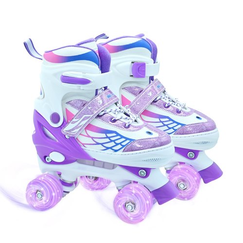 SMOOJOY Roller Skates for Boys Girls, Kids Skates, Adjustable Roller Skates with Light Up Wheels for Ages 3-5 RollerSkates for Youth Beginner