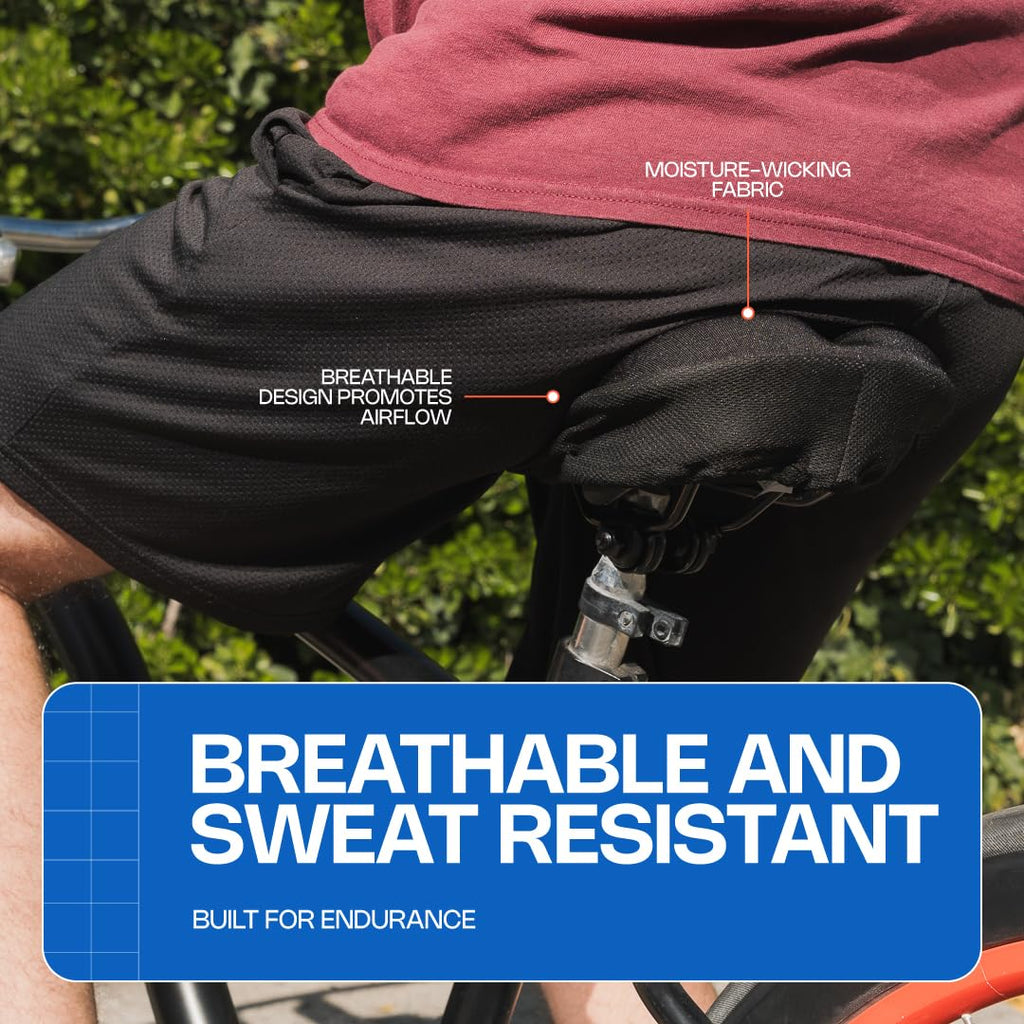Revas Bike Seat Cushion Padded Shock-Absorbing Bicycle Seat Cover for Comfortable Long Rides | Universal Bike Seat Padding for Road, Mountain & Commuter Bikes