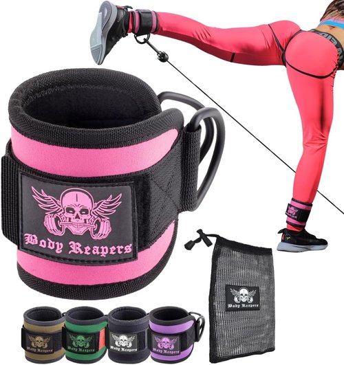 Body Reapers Ankle Cuff Cable Attachment - Adjustable Strap & Cushioned Design for Comfortable Leg Workouts