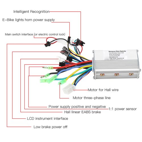 VBESTLIFE Electric Controller Set, 36 48V 250 350W Universal Electric Electric Scooter Controller LCD Split Meter