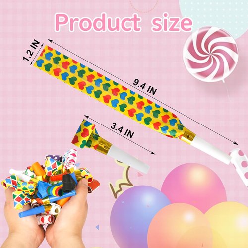 Chshhuao Funny Blowouts - 50 Pcs Party Horns for Birthdays & New Year's Celebrations
