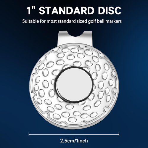 Jecten 6PCS Magnetic Golf Hat Clips, Magnetic Golf Ball Marker Holders, Golf Ball Marker Caps Holders Magnet for Golf Hats Belt Gloves Bags (Golf Ball Marker Not Included)