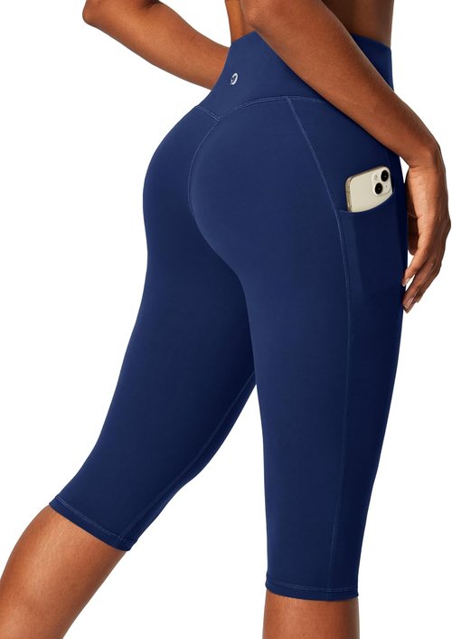 IUGA Capri Leggings - High Waisted Compression Yoga Pants with Pockets | Women's Knee Length Capris
