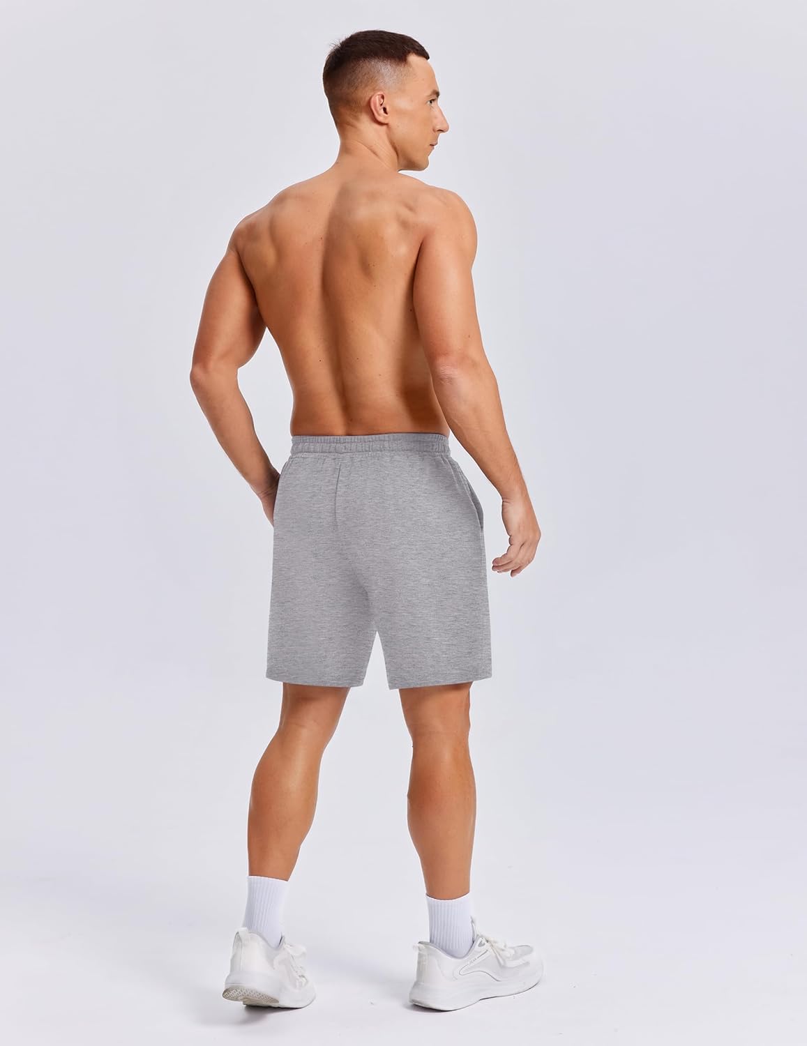 **PINSPARK Men's Casual Sweat Shorts - Lightweight Cotton Athletic Lounge Shorts with Drawstring | 7" Length**