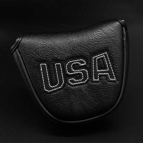 USA Mallet Putter Cover Headcover Magnetic Golf Head Covers Headcovers Club Protective Equipment for Scotty Cameron Odyssey Two Ball Taylormade Durable Thick Pu Leather