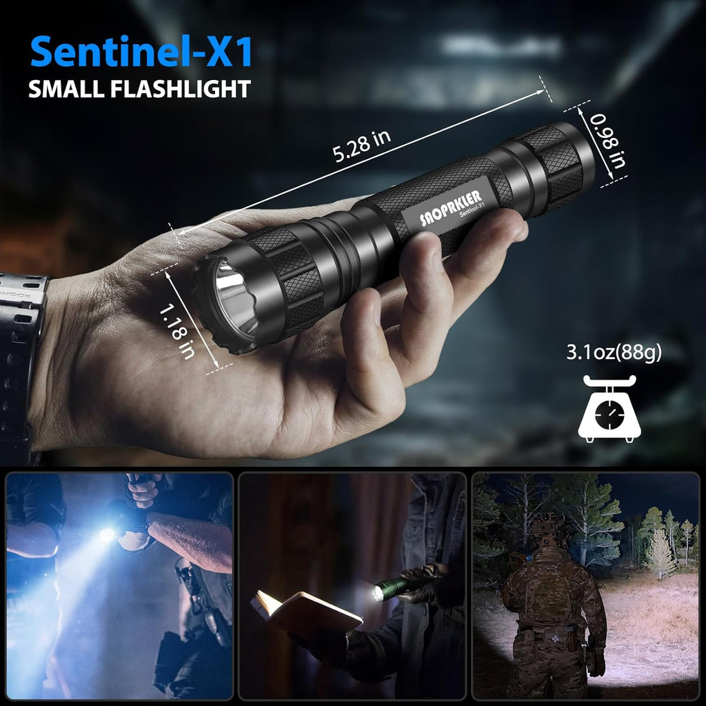 Sentinel-X1 Tactical Flashlight - 1200 Lumen LED with Holster for Duty Belt | Ideal for Camping & Law Enforcement