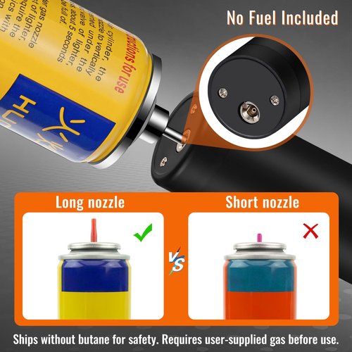 Torch Lighters, Butane Lighters, Adjustable Jet Flame Torch Lighters, Windproof Refillable Gas Torch Lighter Long Lighter for Candle, Grill, BBQ, Fireworks(Butane Not Included) (Black)