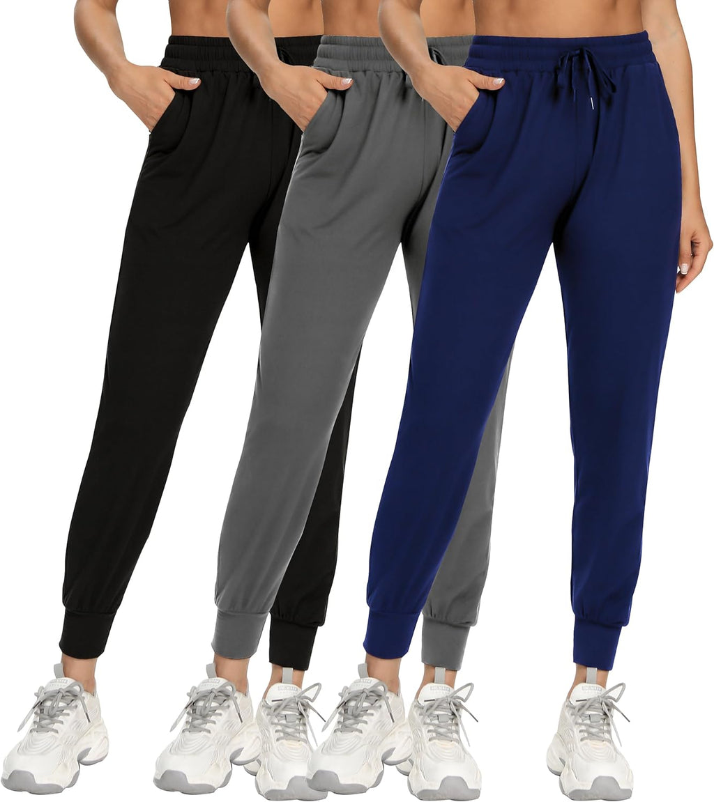 Skiennix Women's Sweatpants - Comfortable Joggers with Pockets for Yoga & Running | 3-Pack Set