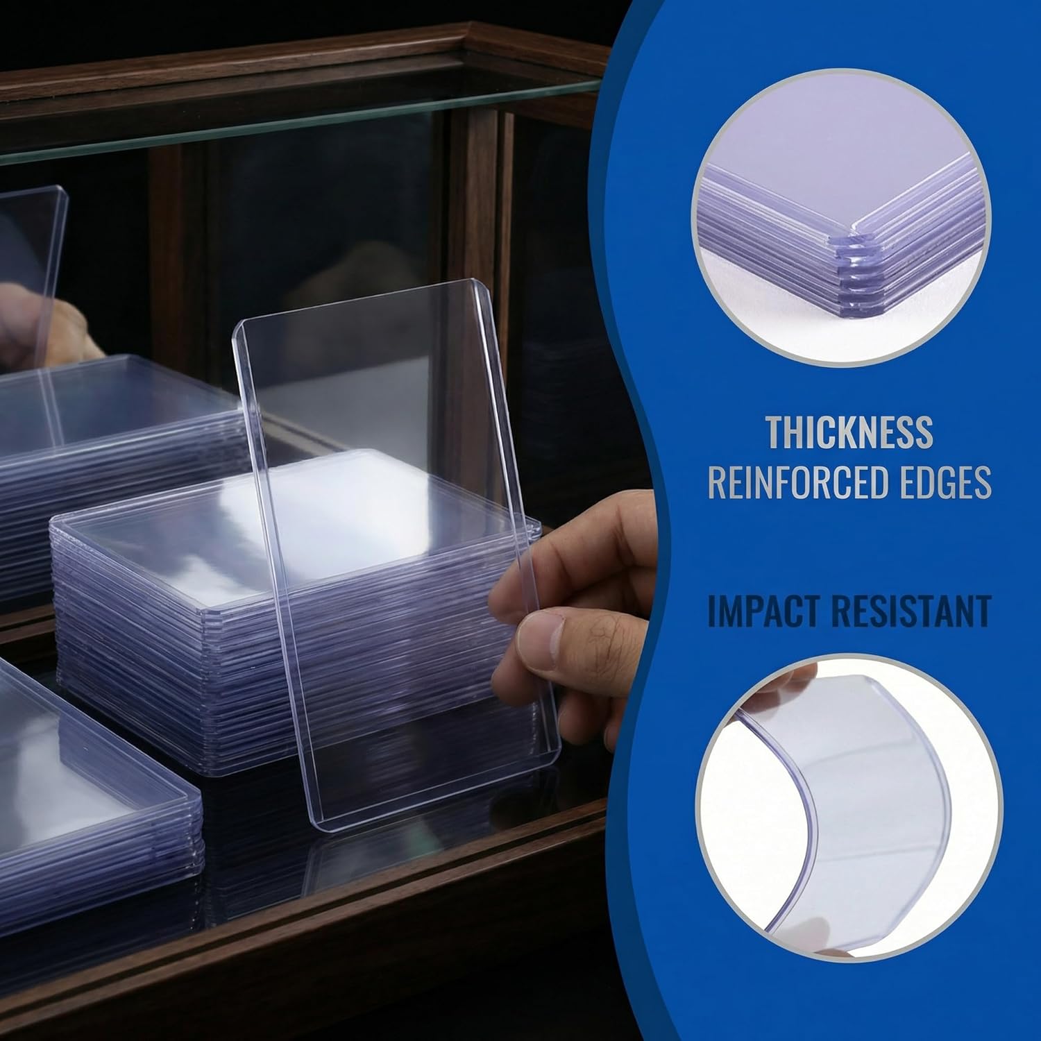 Skiennix Card Sleeves - 400 Pcs Premium Hard & Soft Plastic Trading Card Holders | 3 x 4 Inch