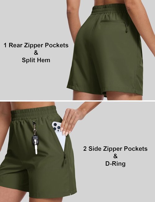 MAGCOMSEN Women's Hiking Cargo Shorts - Quick Dry, Lightweight, UPF 50+ | Casual Summer Shorts with Pockets