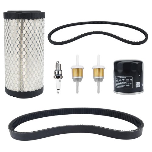 RARAYC Golf Cart Tune Up Kit Compatible with Club Car Precedent 2004-Up (FE350 Kawasaki Motor) Includes Air/Oil/Fuel Filters NGK Spark Plug Drive & Starter Belts