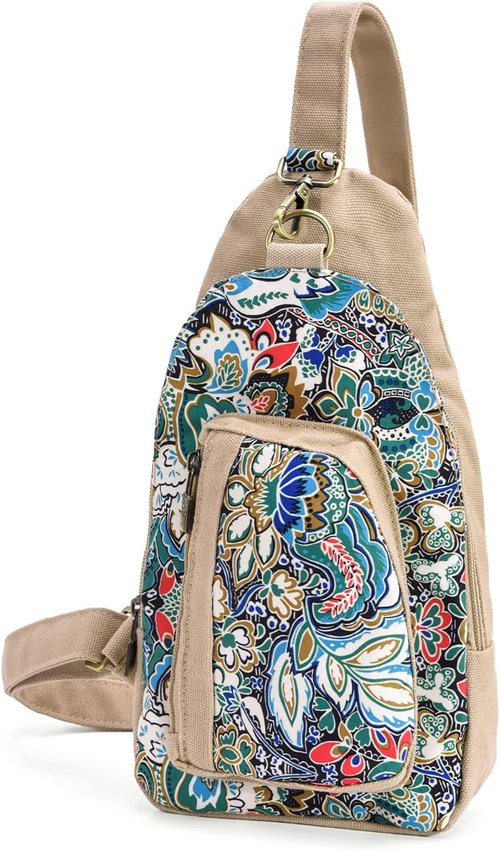 Black Butterfly Canvas Chest Bag - Stylish Crossbody Travel Pack | Compact & Lightweight Design