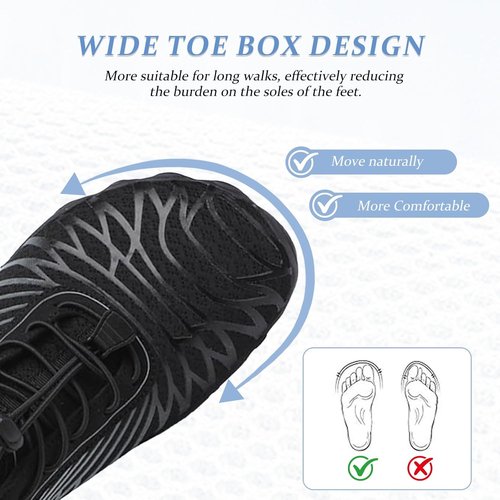 **Skiennix Barefoot Shoes - Comfortable Non-Slip Water Athletic Footwear for Men & Women | Wide Toe Box**