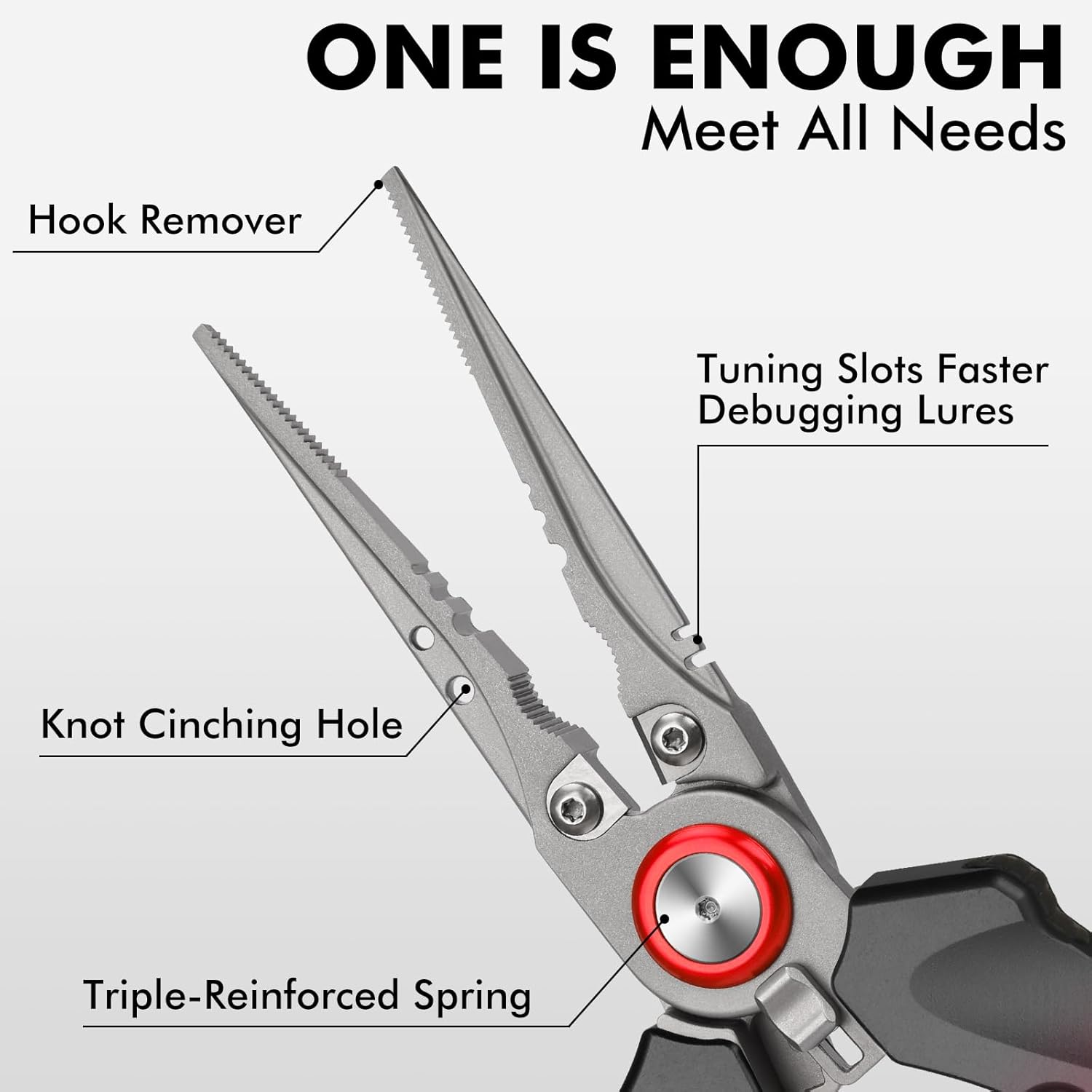 TRUSCEND Fishing Pliers - Lockable Multi-Function Tool with Ergonomic Handle & Teflon Coating