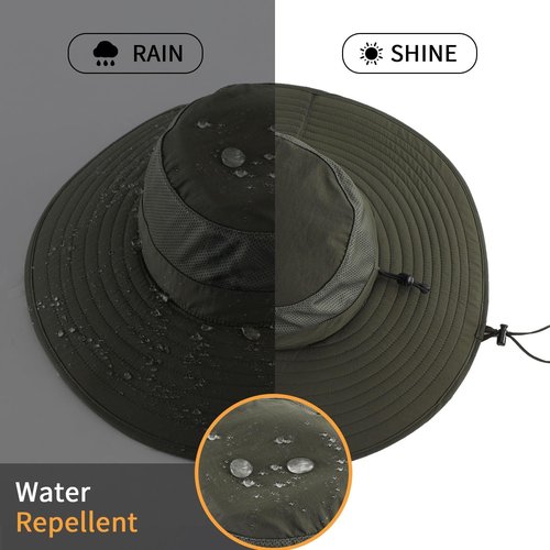 Home Prefer UPF50+ Men's Sun Hat - Foldable Wide Brim UV Protection for Fishing & Gardening