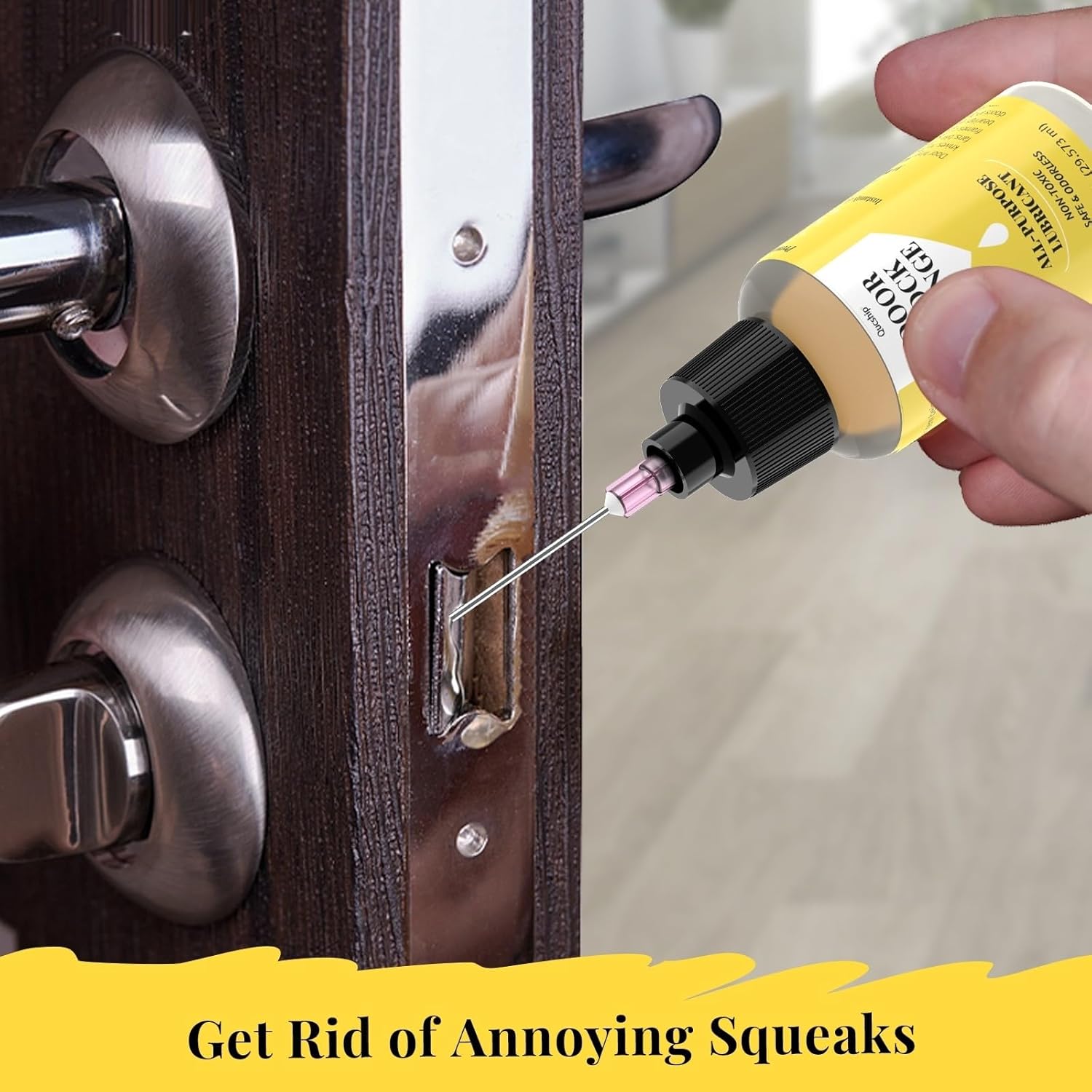 Qucship Door Hinge Lubricant - 1 oz Needle Oiler for Squeaky Hinges, Locks & Tools