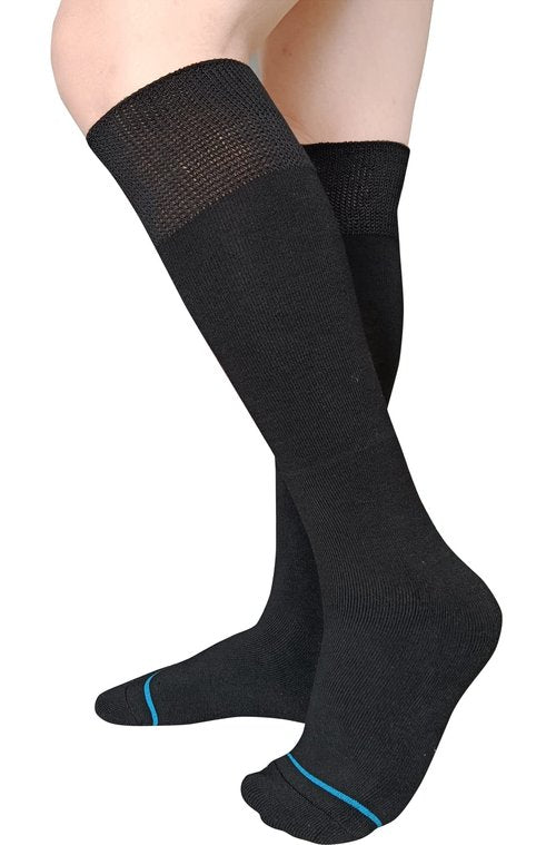 LORVVDE Walking Boot Socks Replacement Sock Liner for Orthopedic Boot Walker Brace, Cast Socks for Fracture Boot Surgical leg Cover Black 2 Pairs