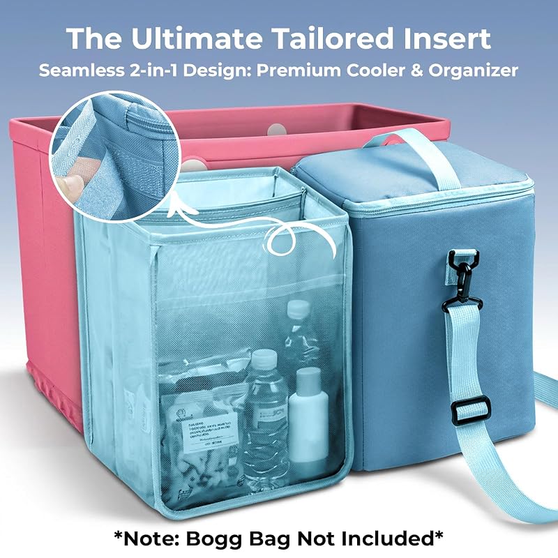 Blue Bogg Bag Cooler Insert 2-in-1 Cooler & Mesh Organizer for Large Bogg Bags