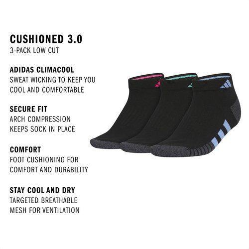 Cushioned Low Cut Socks (3-Pair) with arch compression