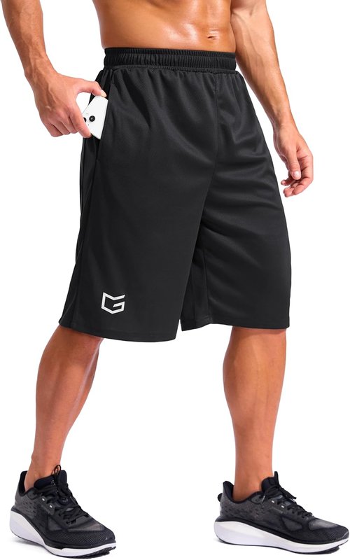 G Gradual Men's Basketball Shorts - 12" Lightweight Mesh Athletic Shorts with Pockets | Loose Fit