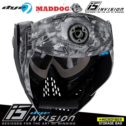 Maddog Dye i5 Thermal Anti-Fog Paintball Mask - Safety Certified Goggle System with Microfiber Bag