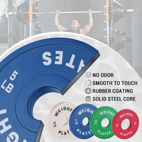 Red 1.25 LB Pairs Change Plates Set 2 in Fractional Weight Plates for Beginners,1.25-10 LBS Pairs 17.5 LBS 37.5 LBS Plate Set Rubber Coating & Steel Core