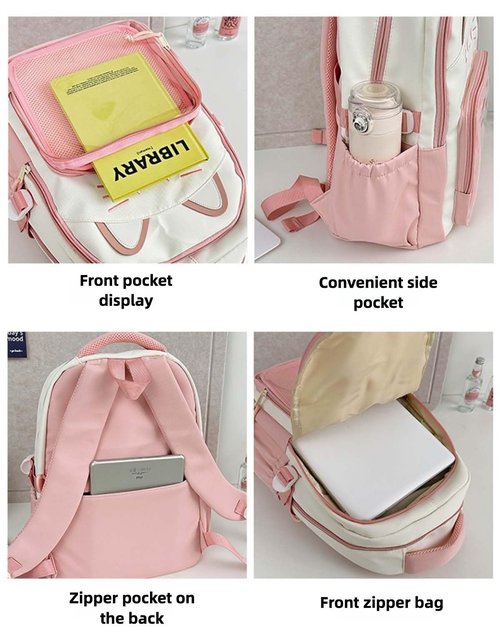 Kawaii Cat Ita Bag Backpack with Pin Badge Display Stylish Travel Bag for Women, Lightweight Design for Fashion Lovers (Brown)
