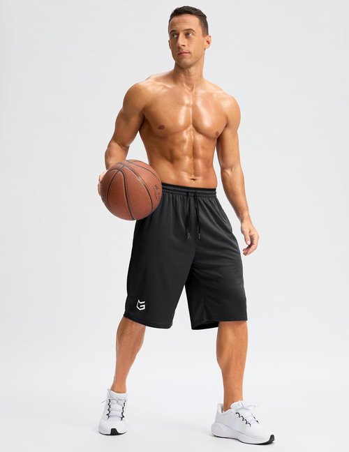 G Gradual Men's Basketball Shorts - Quick Dry Lightweight Athletic Shorts with Zipper Pocket | 9"/11" Sizes