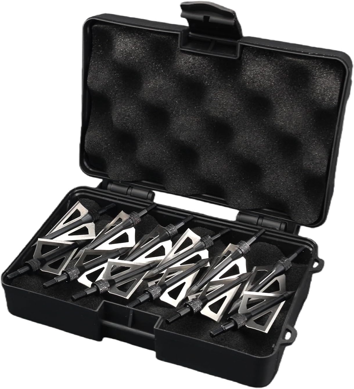 Skiennix 12Pcs Hunting Broadheads - Durable 3 Fixed Blades with Portable Case for Crossbow & Compound Bow
