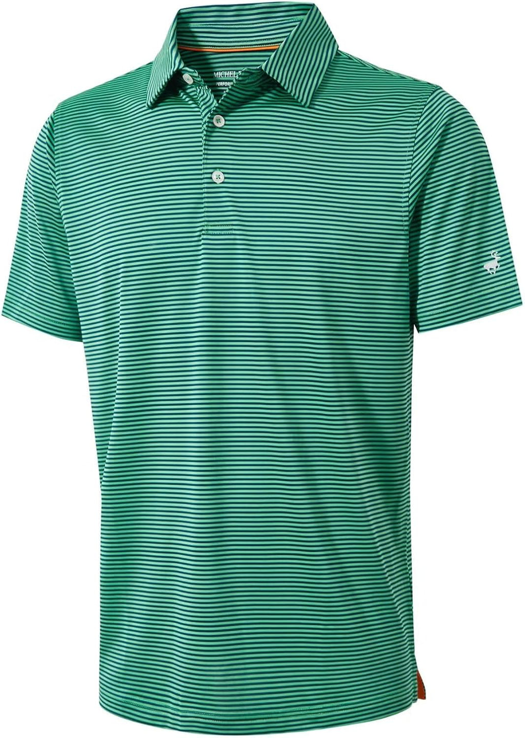 Skiennix Men's Golf Shirt - Moisture-Wicking Dry Fit Performance Polo | Short Sleeve Striped Design