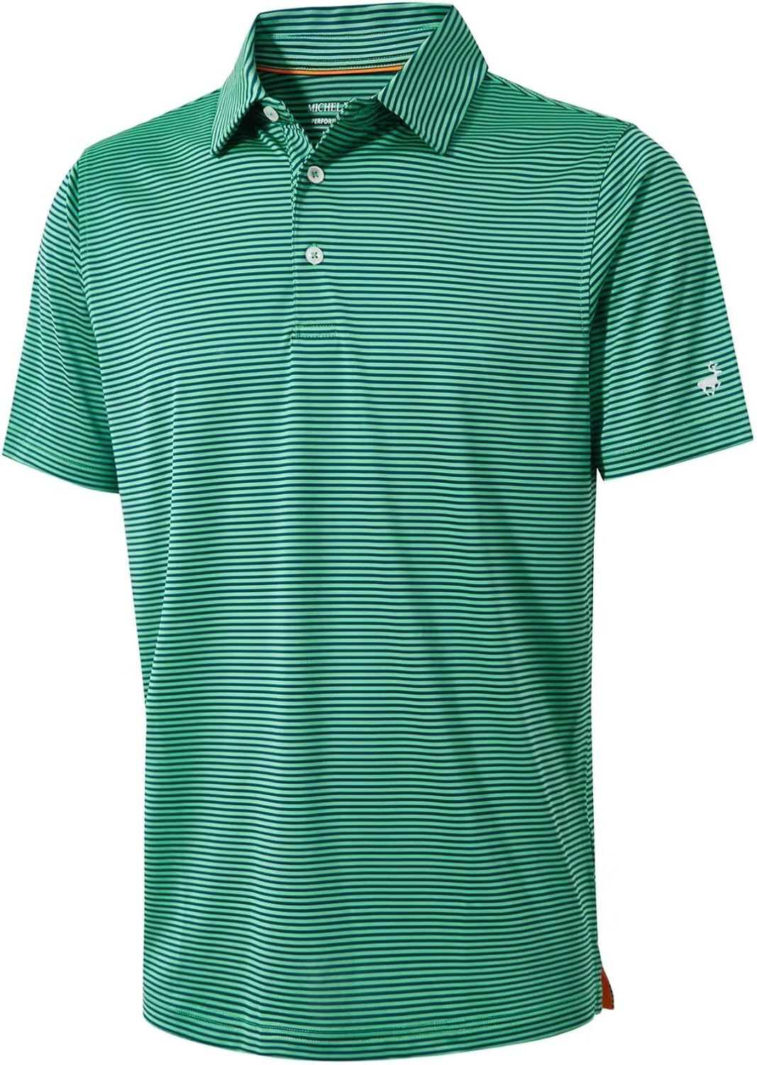 Skiennix Men's Golf Shirt - Moisture-Wicking Dry Fit Performance Polo | Short Sleeve Striped Design