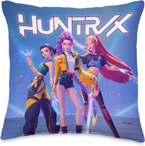HUNTR/X Kpop Demon Hunters Throw Pillow - Officially Licensed Design for Fans | Stylish Home Decor