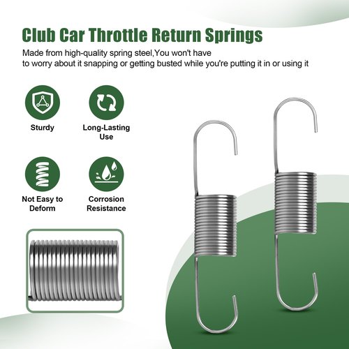 XwaYexa Carburetor Throttle Return Spring for Club Car Gas Golf Carts (1981-1995) - Replacement Parts Models BCC6582, 1016582, PRT-6346, 5 Pack