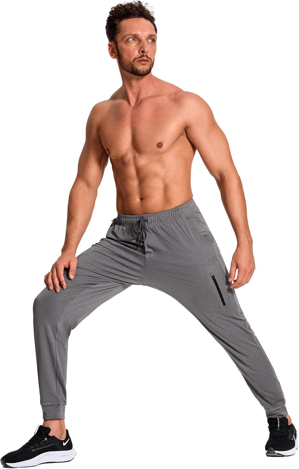 Skiennix Men's Athletic Joggers - Stretch Track Pants with Zipper Pockets for Gym & Running