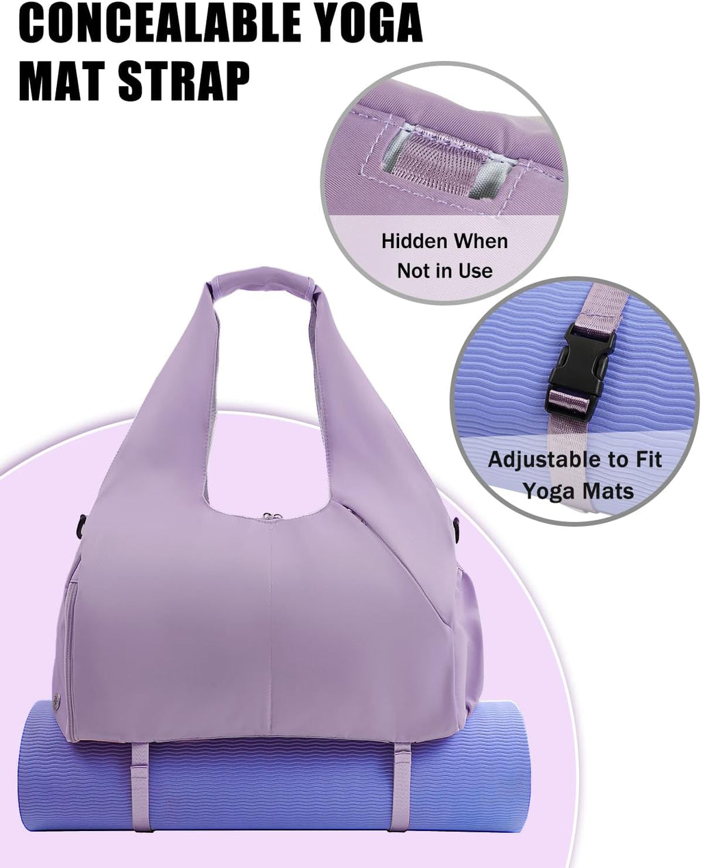 RHDZO Gym Bag for Women - Versatile Yoga Mat Bag with Shoe Compartment & Wet Pocket | Stylish Weekender Bag