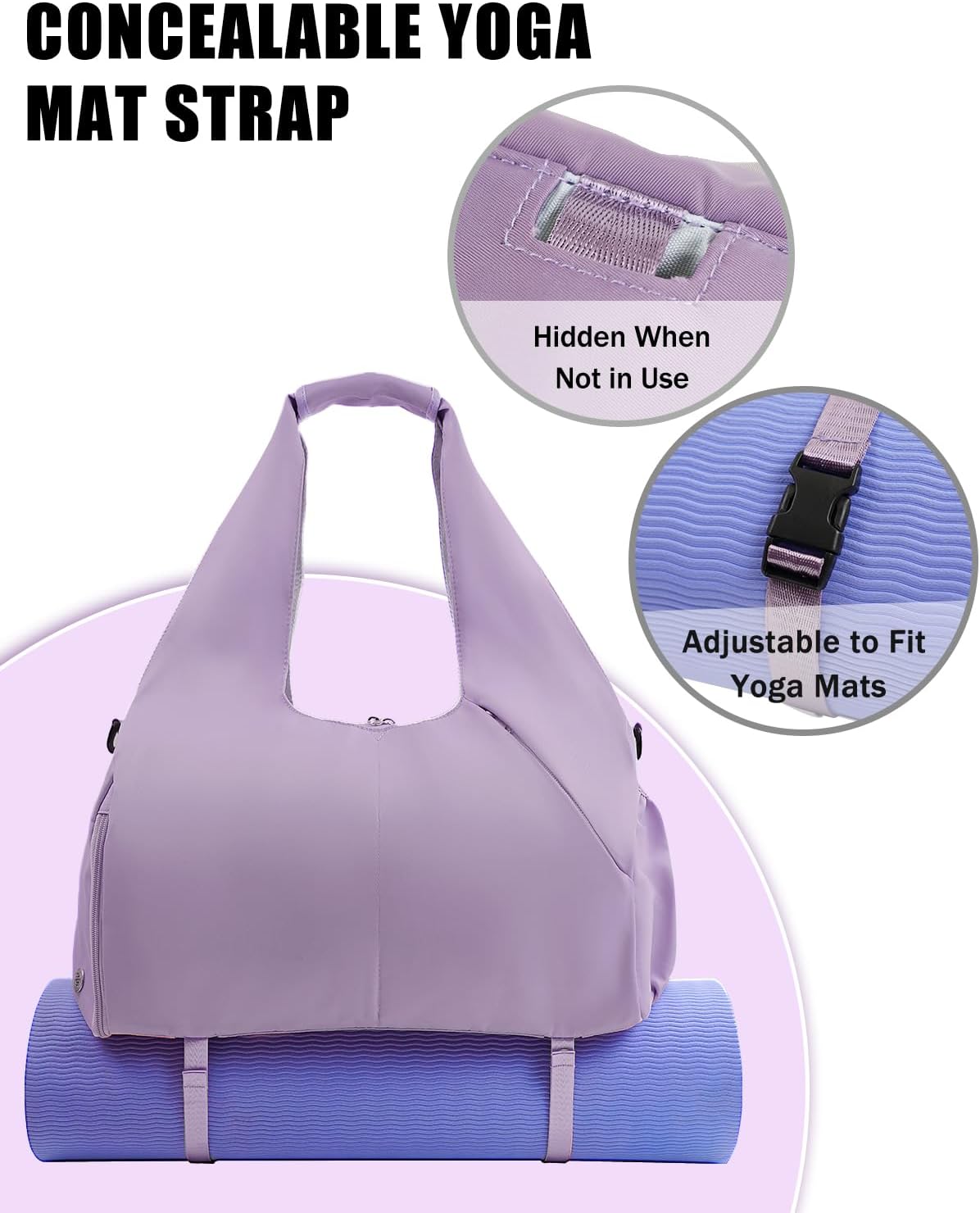 RHDZO Gym Bag for Women - Versatile Yoga Mat Bag with Shoe Compartment & Wet Pocket | Stylish Weekender Bag